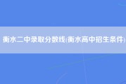 衡水二中录取分数线(衡水高中招生条件)