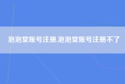 泡泡堂账号注册,泡泡堂账号注册不了