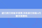 建行跨行转账手续费,手机银行转账10万要手续费吗