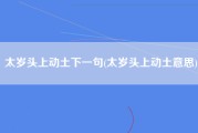 太岁头上动土下一句(太岁头上动土意思)