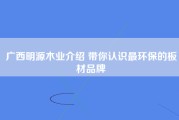 广西明源木业介绍 带你认识最环保的板材品牌