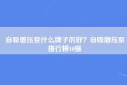 自吸增压泵什么牌子的好？自吸增压泵排行榜10强