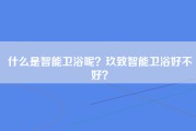 什么是智能卫浴呢？玖致智能卫浴好不好？