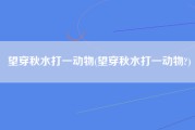 望穿秋水打一动物(望穿秋水打一动物?)
