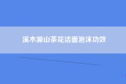 溪木源山茶花洁面泡沫功效