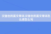 汉堡包的英文单词,汉堡包的英文单词怎么读怎么写