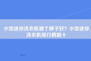 小型迷你洗衣机哪个牌子好？小型迷你洗衣机排行榜前十