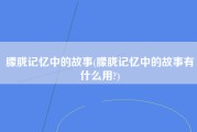 朦胧记忆中的故事(朦胧记忆中的故事有什么用?)
