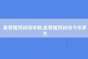 吴奇隆刘诗诗年龄,吴奇隆刘诗诗今年多大