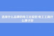选择什么品牌的电工比较好,电工工具什么牌子好