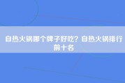 自热火锅哪个牌子好吃？自热火锅排行前十名