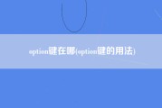 option键在哪(option键的用法)