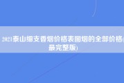 2021泰山细支香烟价格表图烟的全部价格(最完整版)