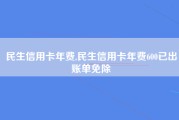 民生信用卡年费,民生信用卡年费600已出账单免除