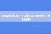 浏览器字体变小了(浏览器字体变小了怎么回事)