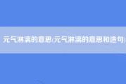元气淋漓的意思(元气淋漓的意思和造句)
