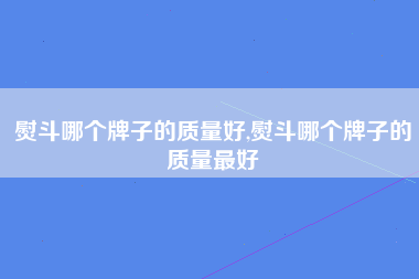 熨斗哪个牌子的质量好,熨斗哪个牌子的质量最好