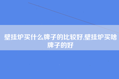 壁挂炉买什么牌子的比较好,壁挂炉买啥牌子的好