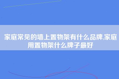 家庭常见的墙上置物架有什么品牌,家庭用置物架什么牌子最好