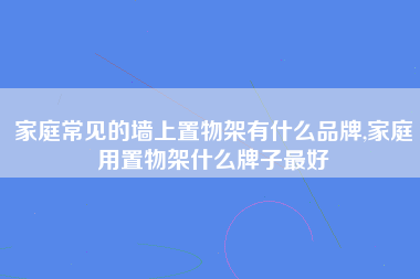 家庭常见的墙上置物架有什么品牌,家庭用置物架什么牌子最好