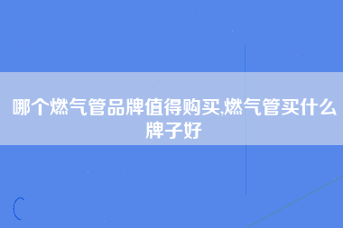 哪个燃气管品牌值得购买,燃气管买什么牌子好