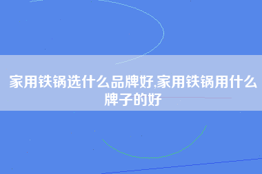 家用铁锅选什么品牌好,家用铁锅用什么牌子的好