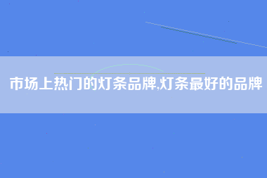 市场上热门的灯条品牌,灯条最好的品牌