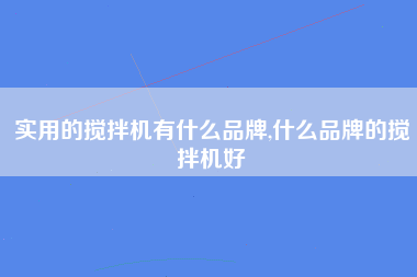 实用的搅拌机有什么品牌,什么品牌的搅拌机好