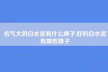 名气大的白水泥有什么牌子,好的白水泥有哪些牌子