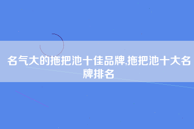 名气大的拖把池十佳品牌,拖把池十大名牌排名