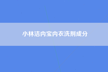 小林洁内宝内衣洗剂成分