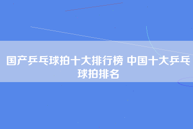 国产乒乓球拍十大排行榜 中国十大乒乓球拍排名