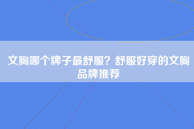 文胸哪个牌子最舒服？舒服好穿的文胸品牌推荐