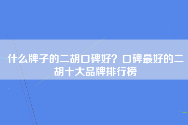 什么牌子的二胡口碑好？口碑最好的二胡十大品牌排行榜