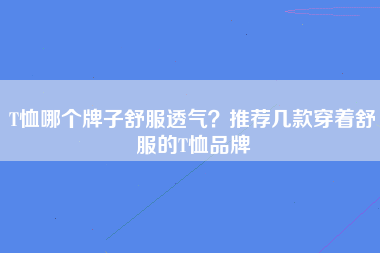 T恤哪个牌子舒服透气？推荐几款穿着舒服的T恤品牌