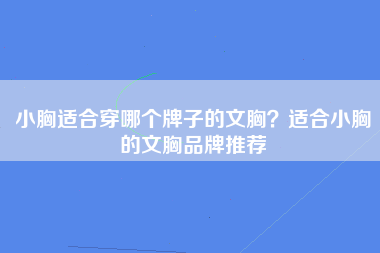 小胸适合穿哪个牌子的文胸？适合小胸的文胸品牌推荐