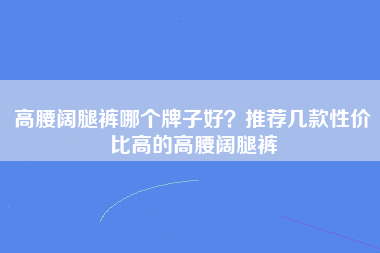 高腰阔腿裤哪个牌子好？推荐几款性价比高的高腰阔腿裤