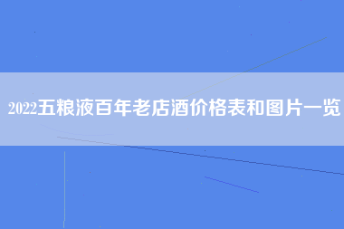 2022五粮液百年老店酒价格表和图片一览