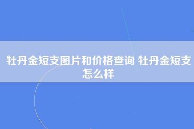 牡丹金短支图片和价格查询 牡丹金短支怎么样