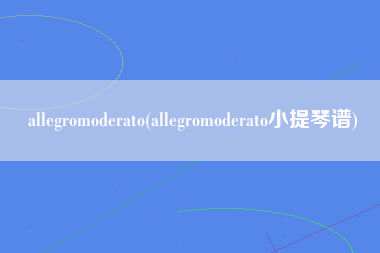 allegromoderato(allegromoderato小提琴谱)