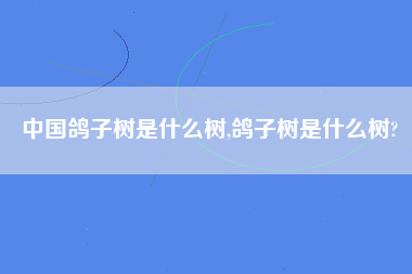 中国鸽子树是什么树,鸽子树是什么树?