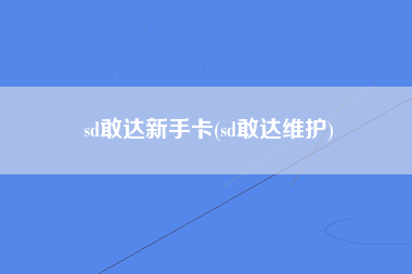 sd敢达新手卡(sd敢达维护)