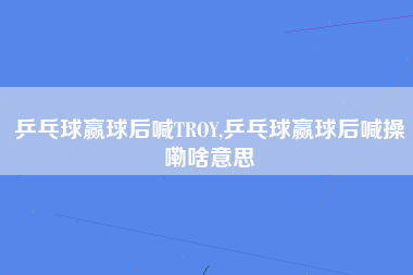 乒乓球赢球后喊TROY,乒乓球赢球后喊操嘞啥意思