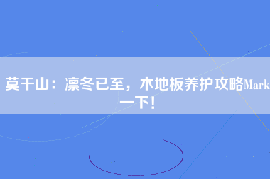 莫干山：凛冬已至，木地板养护攻略Mark一下！