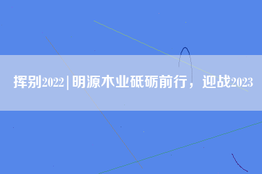 挥别2022|明源木业砥砺前行，迎战2023