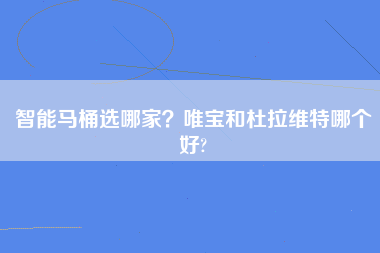 智能马桶选哪家？唯宝和杜拉维特哪个好?