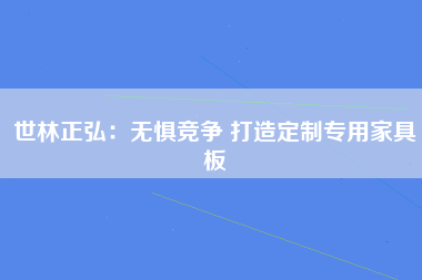 世林正弘：无惧竞争 打造定制专用家具板